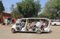 Indian tourism Shilpgram tourist bus Agra India