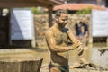 People take mud baths to improve the condition of the skin and strengthen the immune system. Royalty Free Stock Photo