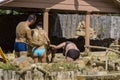 People take mud baths to improve the condition of the skin and strengthen the immune system. Royalty Free Stock Photo