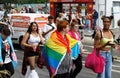 People take part in the Gay Pride - also known as the lesbian, gay, bisexual and transgender people- LGBT pride March 26 June 2021