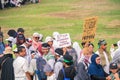 People take part in a protest in support of Palestinians following the conflict between Israel and Hamas in Monas