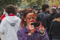 People take part in the Zombie Walk in Milan, Italy