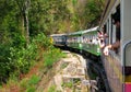 People take photos lean out of the train windows Royalty Free Stock Photo