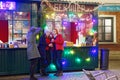 People take photosession during Christmas Holidays in Saint Petersburg, Russia