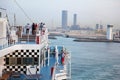 People take rest at voyage on cruise ship