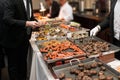 People Taking Food in Buffet Catering Dining Eating Party. Event Buffet Concept