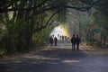 People taking a morning walk inside Pune University campus, Pune