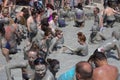People are taking a mud bath. Mud baths are great for the skin. Dalyan, Turkey Royalty Free Stock Photo