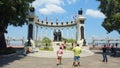 People taking pictures at the Hemiciclo de la Rotonda