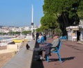 People taking a rest at the Boulevard de la Croisette