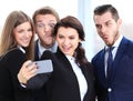 People taking selfie at businessmeeting Royalty Free Stock Photo