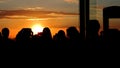 People taking sunset pictures in Paris