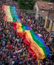 People in Taksim Square for LGBT pride parade Royalty Free Stock Photo