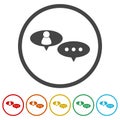 People Talk chat logo icons in color circle buttons Royalty Free Stock Photo