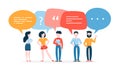 People talk using speech bubble. Group of business people Royalty Free Stock Photo