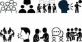 People talking icon set collection Royalty Free Stock Photo