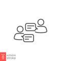 People talking icon. Social forum communication on social media