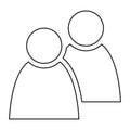 2 people tandem icon. Group of persons. Simplified human pictogram. Modern simple flat vector icon