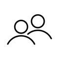 2 people tandem thin line icon