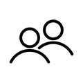 2 people tandem thin line icon