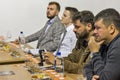 People taste whisky at Whisky Dram Festival in Kiev, Uktaine