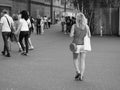 People at Tate Modern in London, black and white Royalty Free Stock Photo