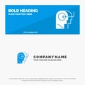 People, Teaching, Head, Mind SOlid Icon Website Banner and Business Logo Template