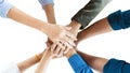 People in team harmonious hand meeting isolate Royalty Free Stock Photo