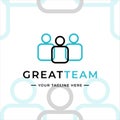 people team logo line art vector illustration template icon graphic design. link web business and company symbol Royalty Free Stock Photo