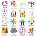 People team logo vector abstract group set teamwork union business