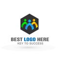 People team work group corporate logo icon for business on white background