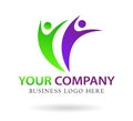 People Team work logo design, people abstract, modern business, icon1 Royalty Free Stock Photo