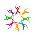 People team work together union colorful color people work together eight people logo Royalty Free Stock Photo