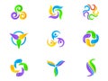 People teamwork care logo charity education diversity rotation symbol vector icon design. Royalty Free Stock Photo
