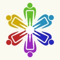 People teamwork icon into a star or asterisk.