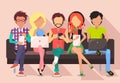 People and Technology Banner Vector Illustration.