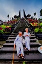 People in the temple of Pura Besakih. Bali, Indonesia Royalty Free Stock Photo