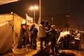 People & tent In tahrir during Egyptian revolution