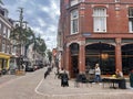 people on terrace european espresso bar