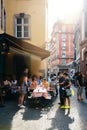 People terrace 6 Rue du Vieux Seigle eating at L`Epicerie