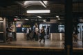 People on 14th Street station subway platform in New York, USA Royalty Free Stock Photo