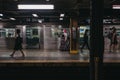 People on 14th Street station subway platform in New York, USA Royalty Free Stock Photo