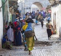 People in their daily routine activities that almost unchanged in more than four hundred years. Harar. Ethiopia.