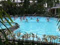 People in thermal pool indoor Royalty Free Stock Photo