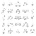 People thin line icons vector