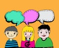 People think and dialog speech bubbles