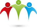 People, Three Persons, Partnership and Team Logo Royalty Free Stock Photo