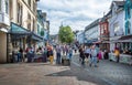 People thronging the centre of Keswick on the main street, Keswick, Cumbria, UK Royalty Free Stock Photo