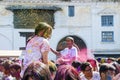 Hindu Holi festival of colors celebrations in Kathmandu Basantapur Durbar Square, Nepal