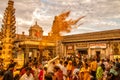 People Throwing Turmeric At Jejuri Temple During Yellow Festival